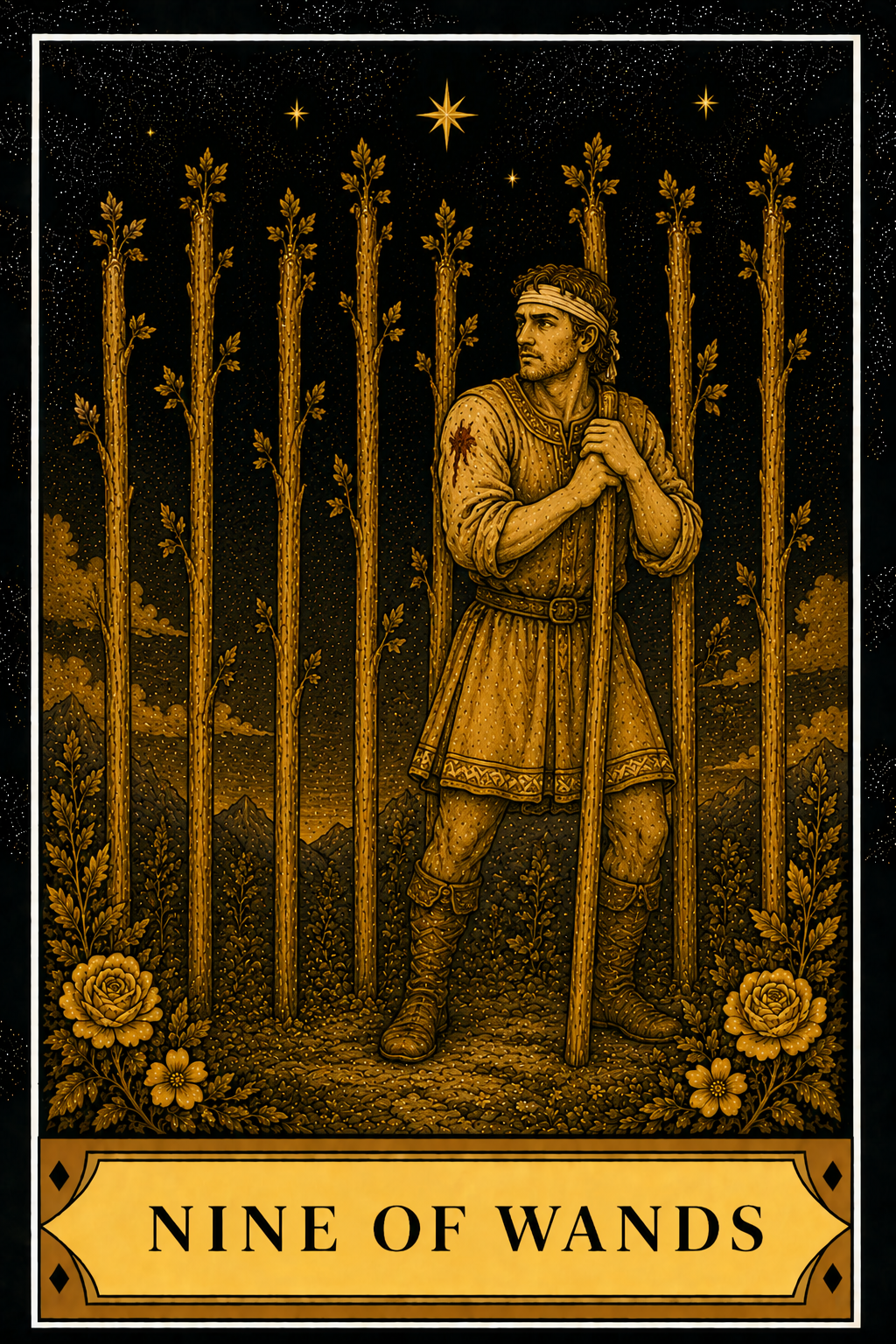 Nine of Wands tarot card