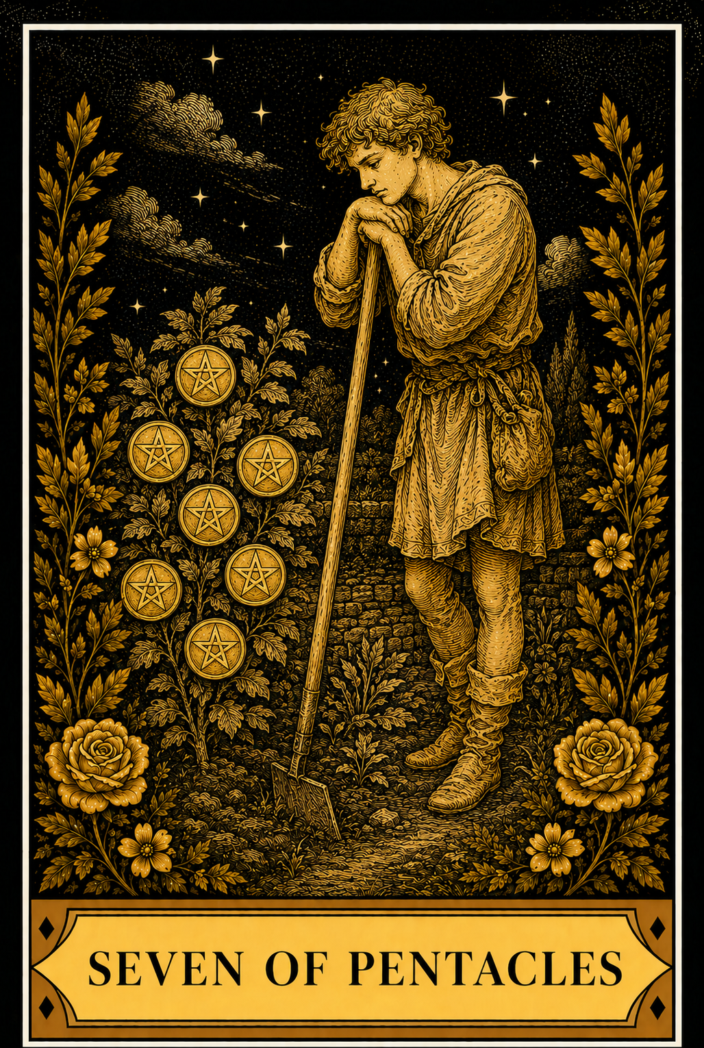 Seven of Pentacles tarot card