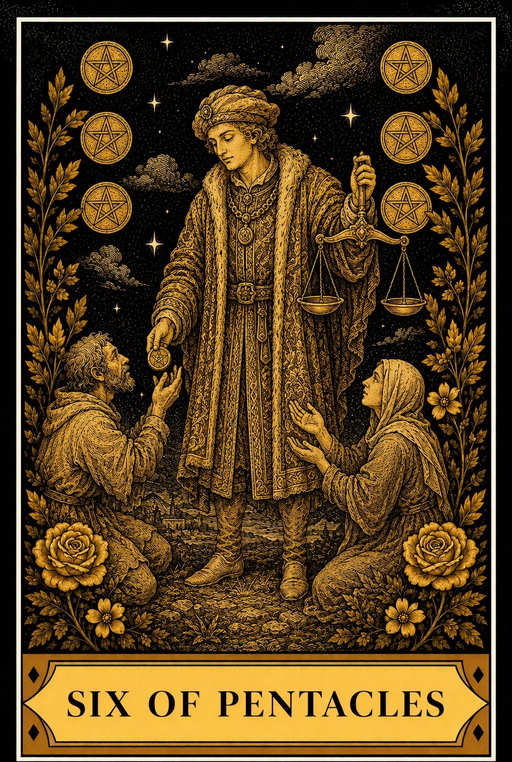 Six of Pentacles tarot card
