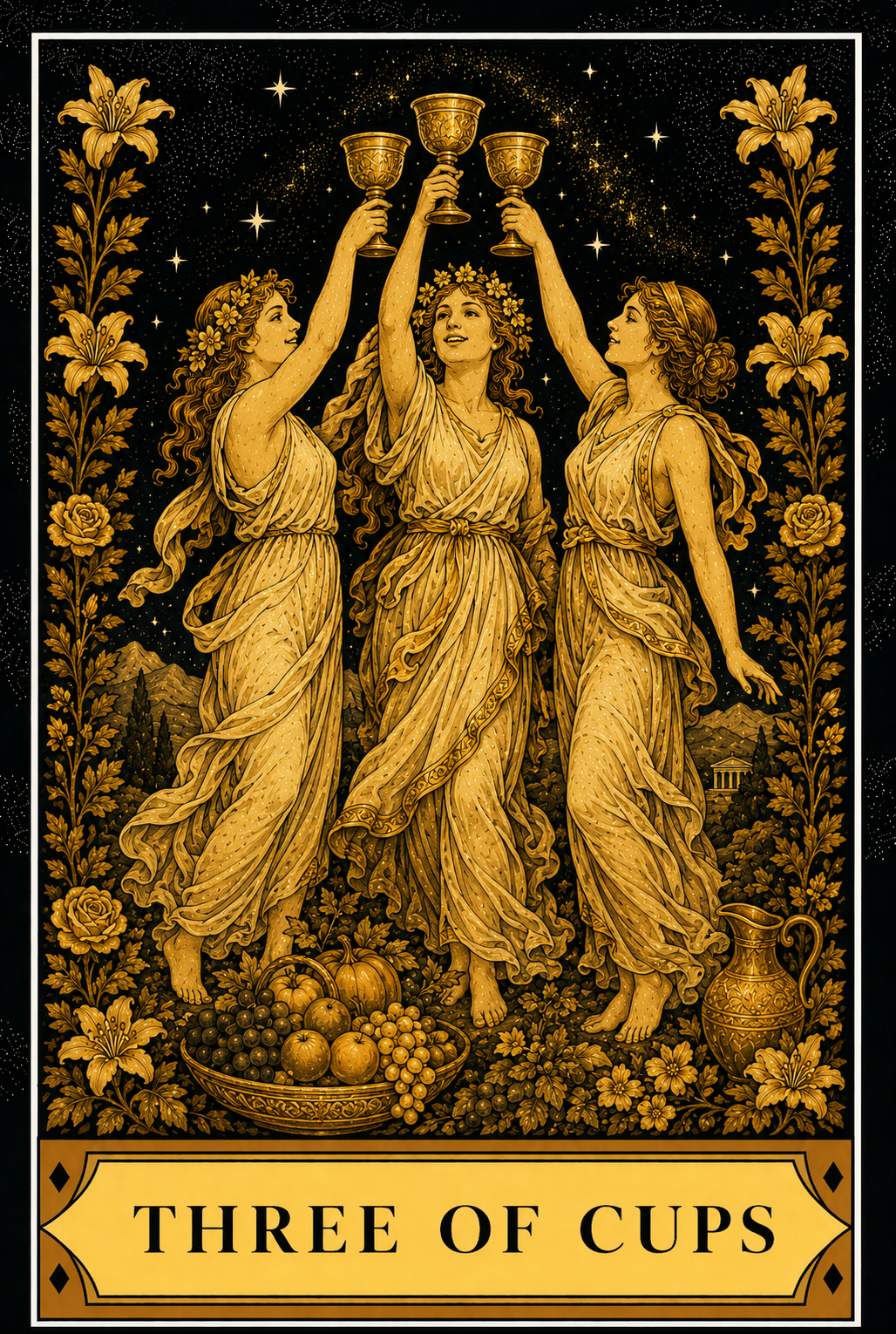 Three of Cups tarot card
