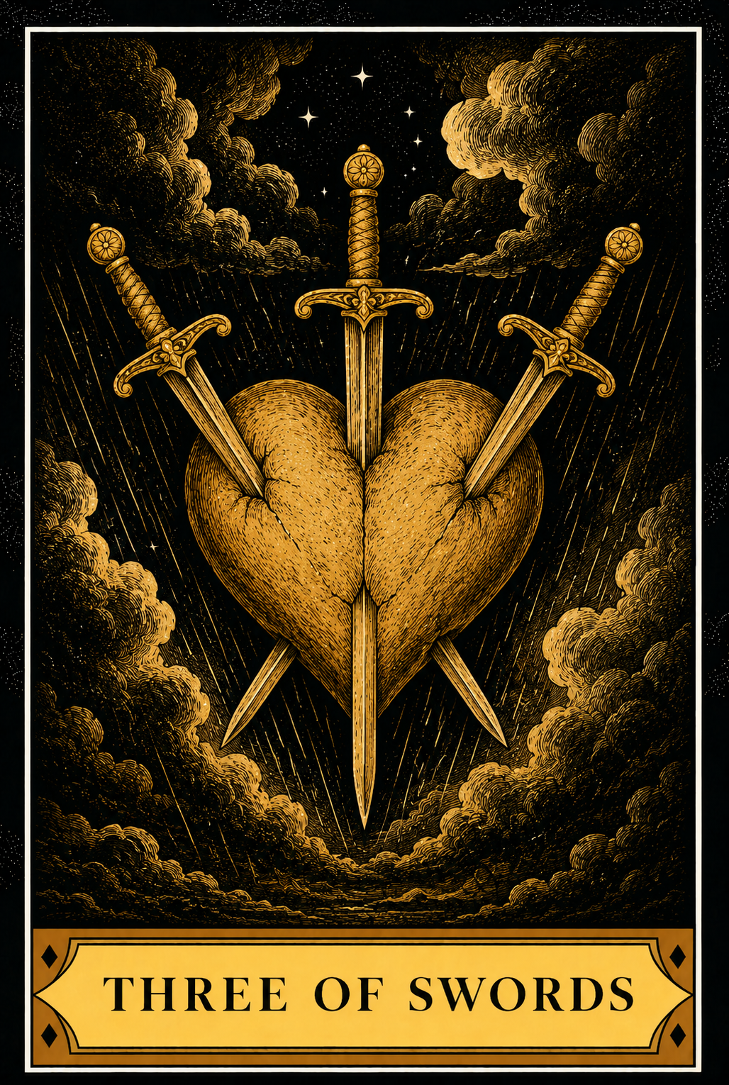 Three of Swords tarot card